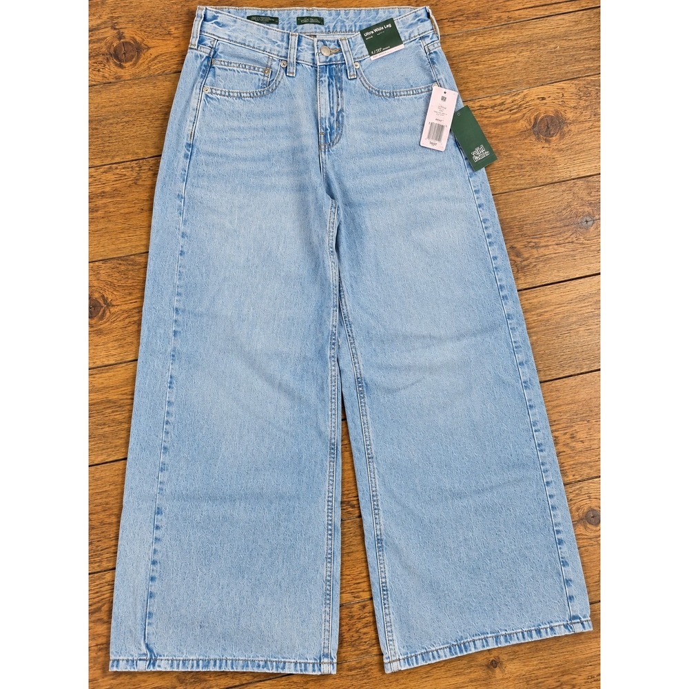 Wild Fable Women's Low-Rise Ultra-Wide Leg Jeans Light Wash Size 4 Short NWT